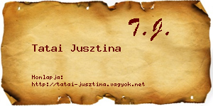 Tatai Jusztina névjegykártya