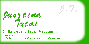 jusztina tatai business card